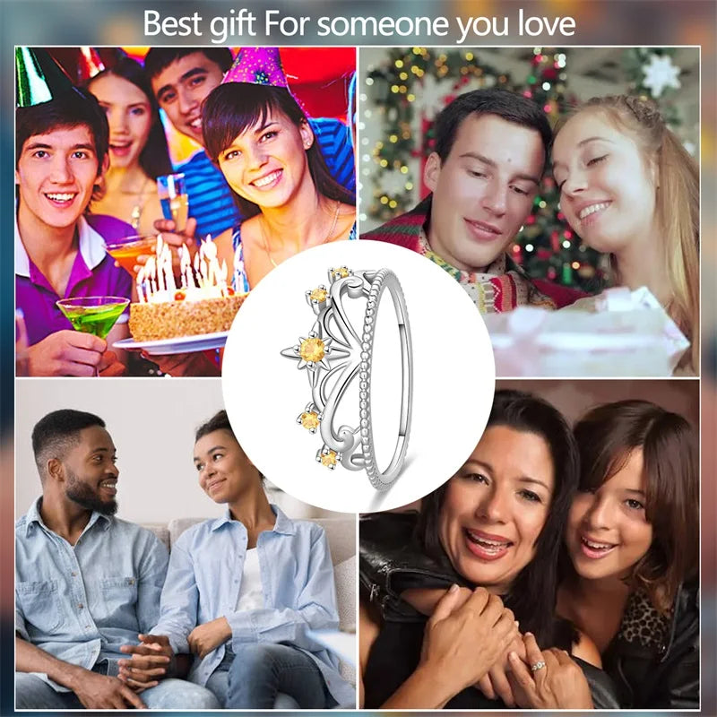 925 Sterling Silver Rings Collection | Bow, Heart, Sun, Moon & Star Zircon Rings for Women Jewelry Gift