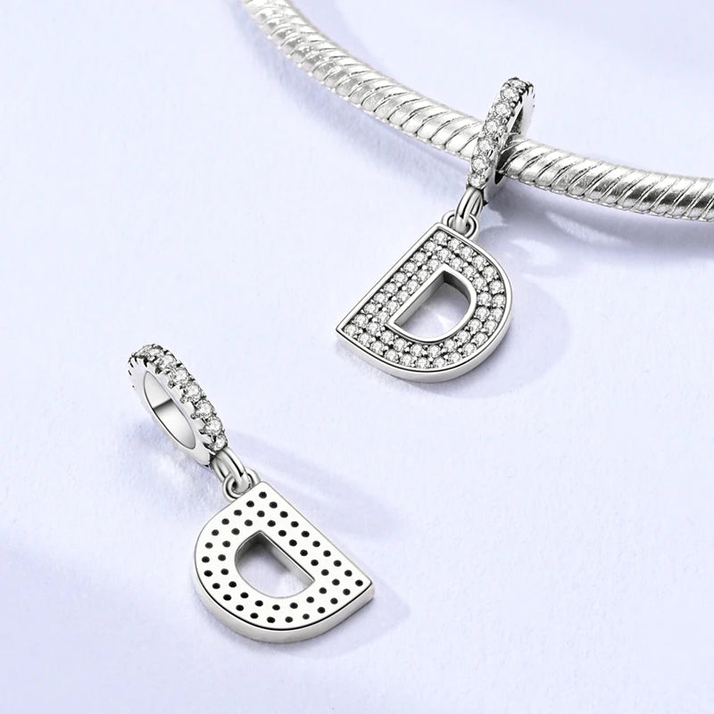 New 26 A–Z Letter Charms Beads 925 Sterling Silver | Alphabet Pendant Fit Original Bracelet Women Jewelry Gift