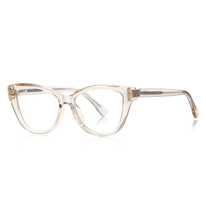 Fashion Women Myopia Glasses – Big Frame TR90 Anti-Blue Light Luxury Cat Eye | Custom Prescription Eyewear 0 to -6.0