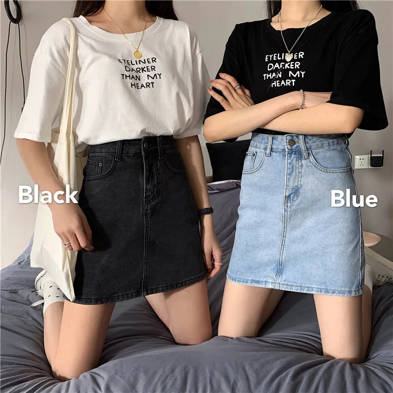 Women’s High Waist A-Line Denim Skirt | Slimming Bodycon Short Skirt Korean Style 2025