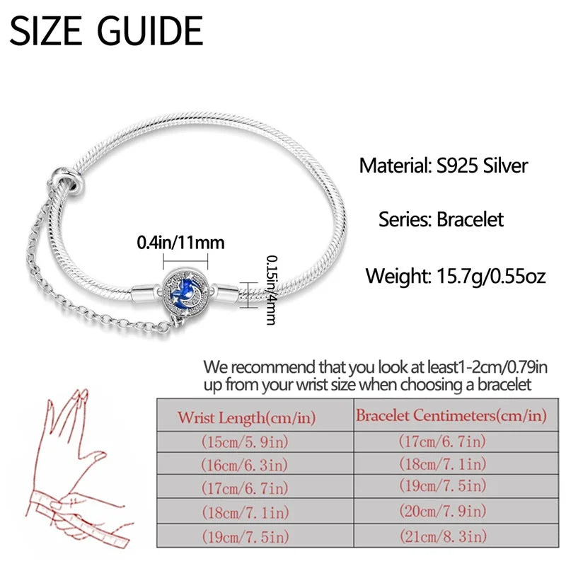 S925 Sterling Silver Snake Bone Chain Bracelet | Pandora Fit DIY Jewelry