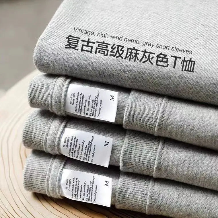 Loose Fit Pure Cotton T-Shirt | Korean Style Round Neck Basic Top | Unisex Layering Tee in Purple