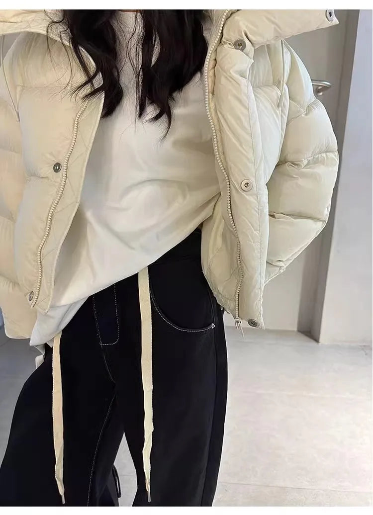 Trendy American Style Women’s Cotton Jacket Coat with Hood – Winter Small Size Bread Style Outerwear