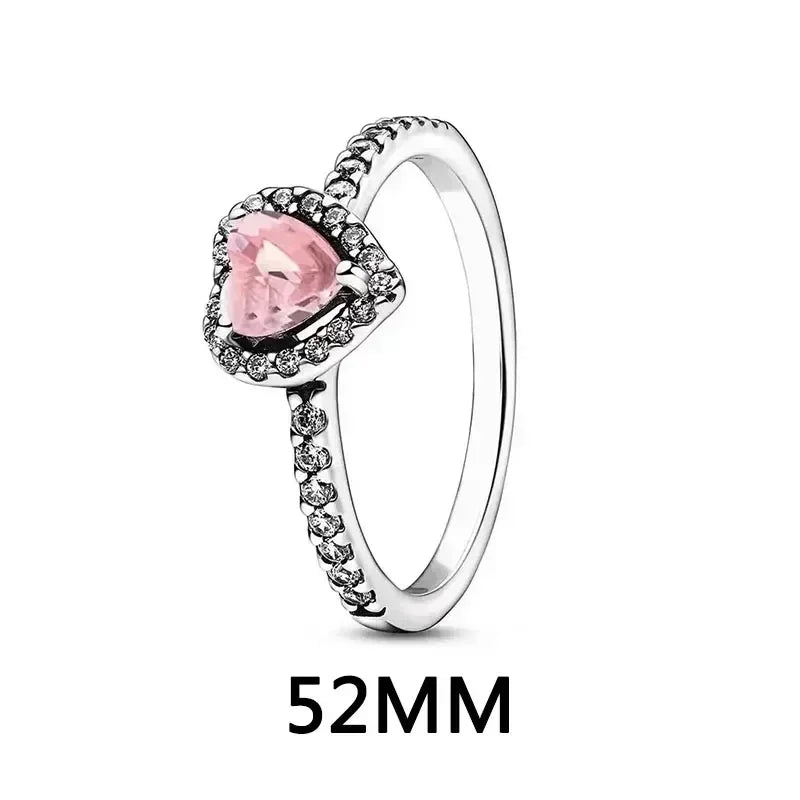 New 925 Sterling Silver Heart Jewelry Set | Pink, Red & Rainbow Earrings, Rings, Necklaces Gift Collection