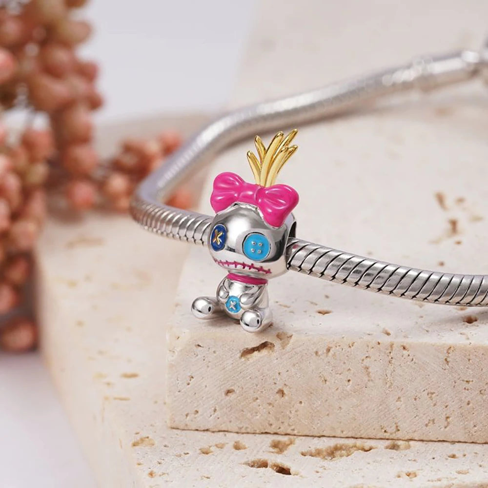 Gothic 925 Sterling Silver Grim Reaper Skull Charm Bead Fit Pandora Bracelet