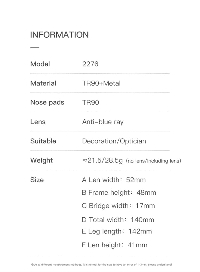 Fashion Women Myopia Glasses – Big Frame TR90 Anti-Blue Light Luxury Cat Eye | Custom Prescription Eyewear 0 to -6.0