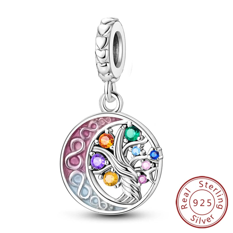 New 925 Sterling Silver Sunflower Heart Charm Bead | Original Bracelet DIY Jewelry Gift for Women