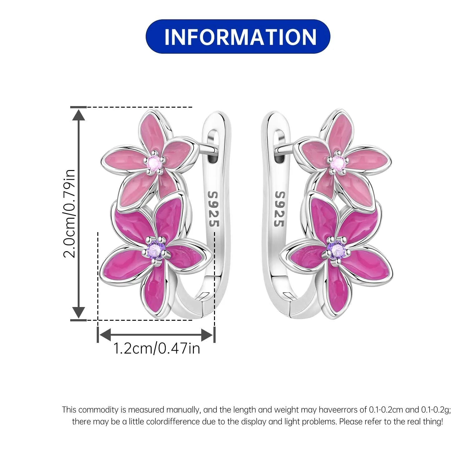 Orstarry 925 Sterling Silver Pink Sweet Bow Drop Earrings | Women’s Original Jewelry Party & Anniversary Gift