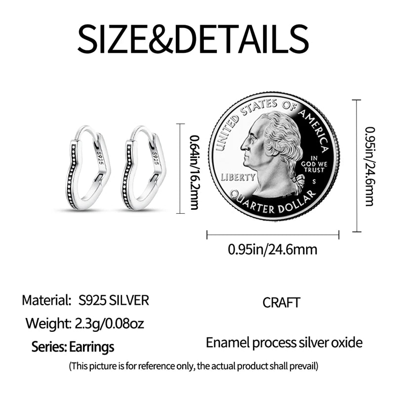 Luxury 925 Sterling Silver Heart-Shaped Earrings | Pave CZ Minimalist Jewelry Gift for Women Engagement & Anniversary