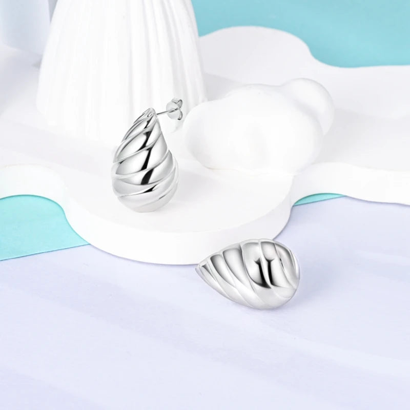 925 Sterling Silver Perfume & Fold-Eared Rabbit Hoop Earrings | Pave CZ Elegant Jewelry Gift for Women & Friends