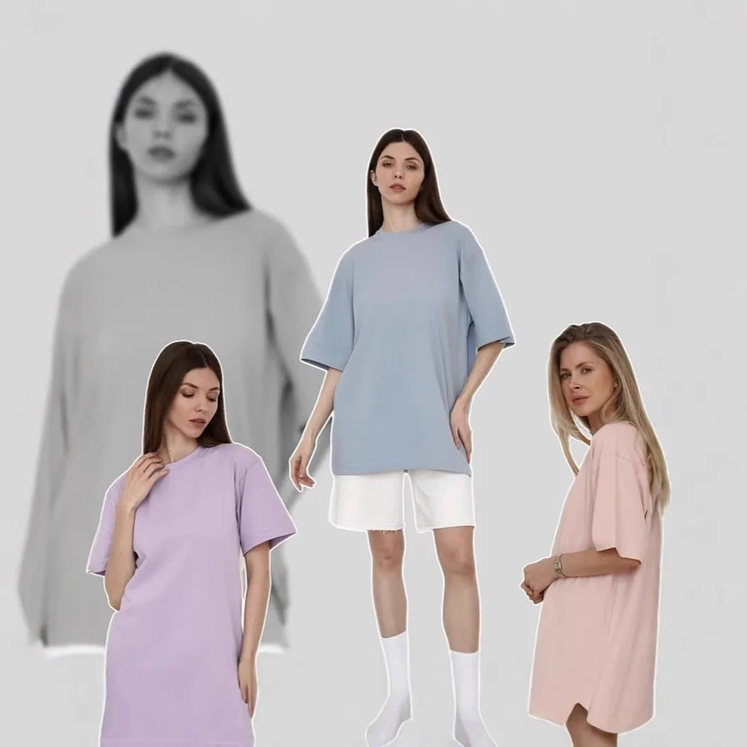 Botvotee 21 Colors Oversized Basic T-Shirts for Women | 100% Cotton Casual Summer Tops | Solid Color Loose Fit Tees