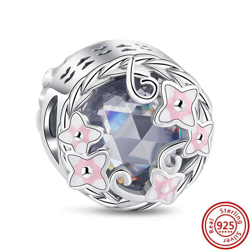 925 Sterling Silver Heart Pave Zircon Family Tree Charm | Fits Original Bracelet Women’s Luxury Jewelry Gift