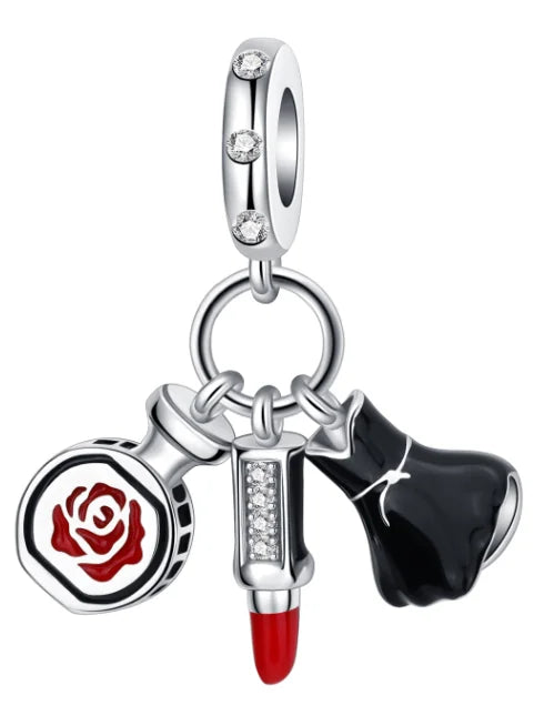 925 Sterling Silver Red Heart Charms | Apple, Rose & Gift Box Beads Fit Original Bracelet Necklace Women Jewelry