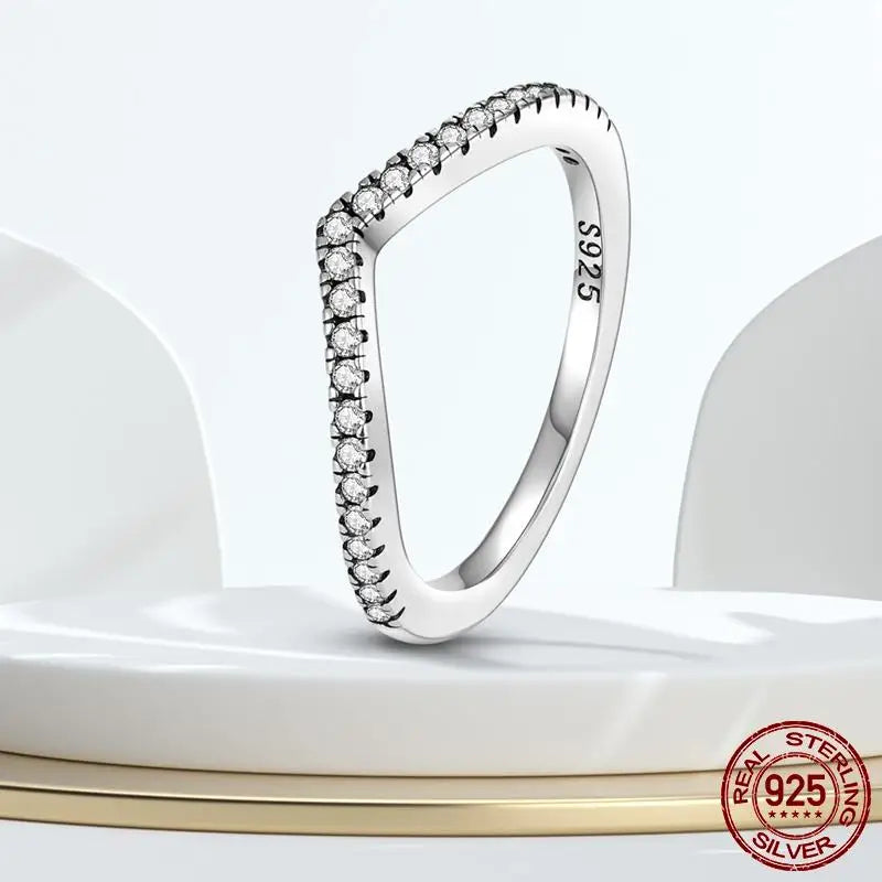 925 Sterling Silver Cross Ring for Women | Clear CZ Engagement & Wedding Band | Fine Jewelry Gift