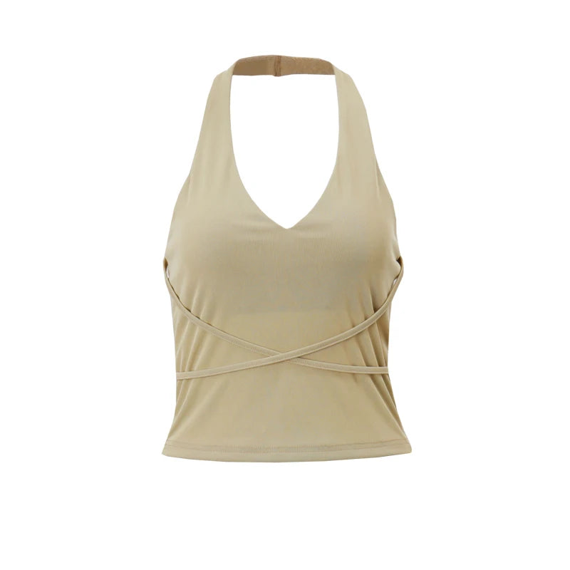 Candyhot Korean Backless Tank Top | Women’s Sexy Sleeveless Halter Camis | Slim Fit Summer Streetwear Vest