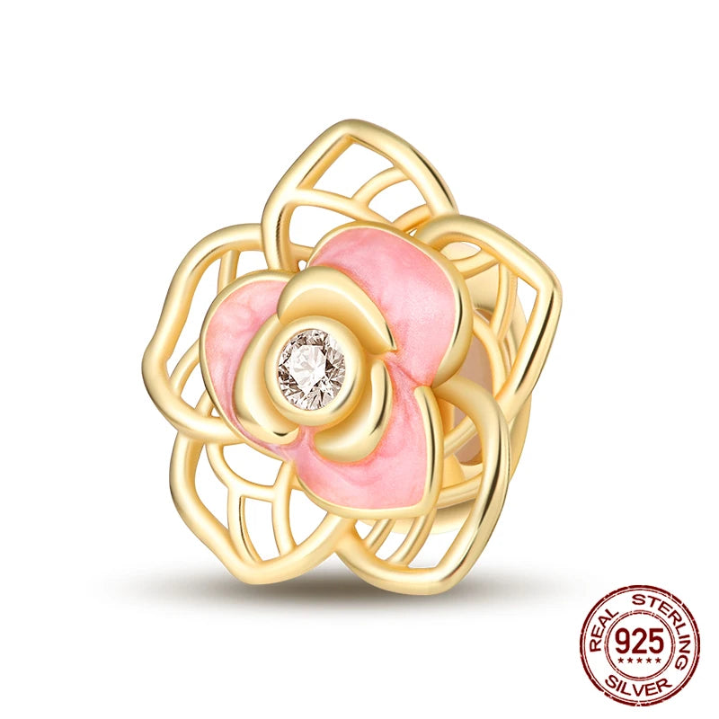 925 Sterling Silver Luminous Butterfly Star Moon Charm Bead | Round Clasp Bead for 3mm DIY Bracelet Jewelry Gift