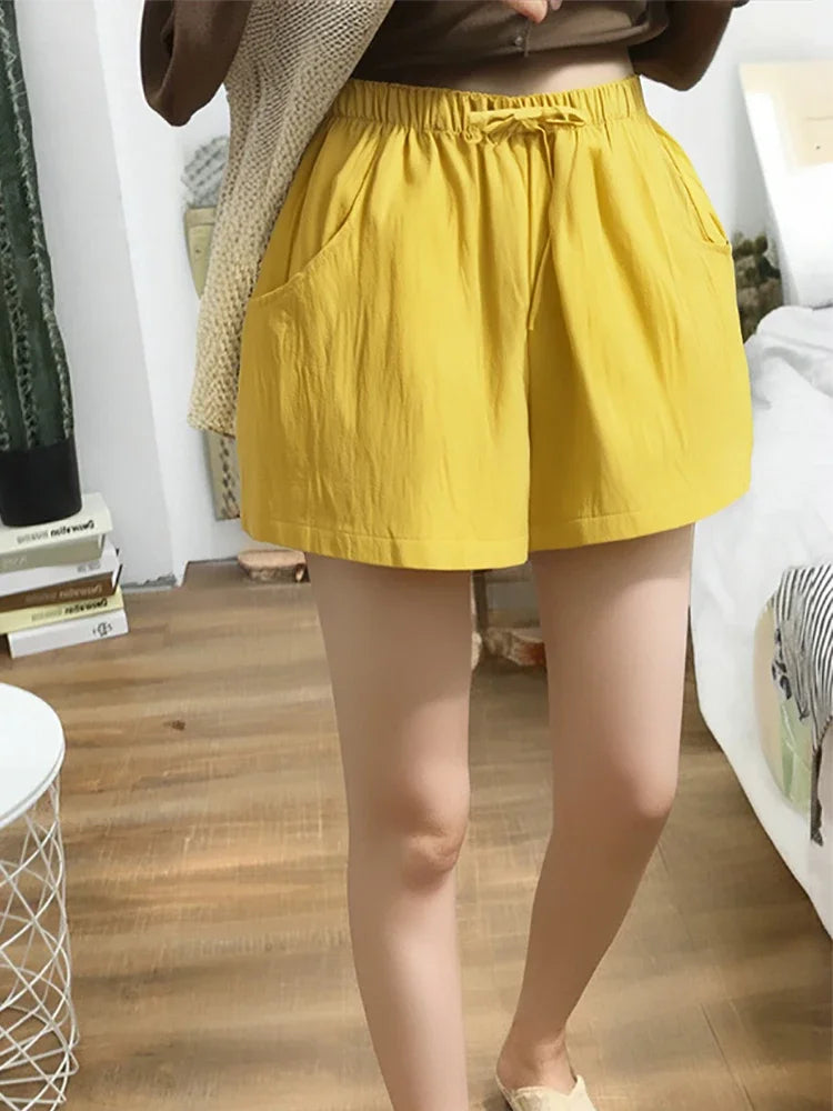 ✨ HELIAR Casual Linen Shorts for Women 🩳 High-Waist Gym & Workout Shorts 👟 Ladies Sport Femme Summer Shorts