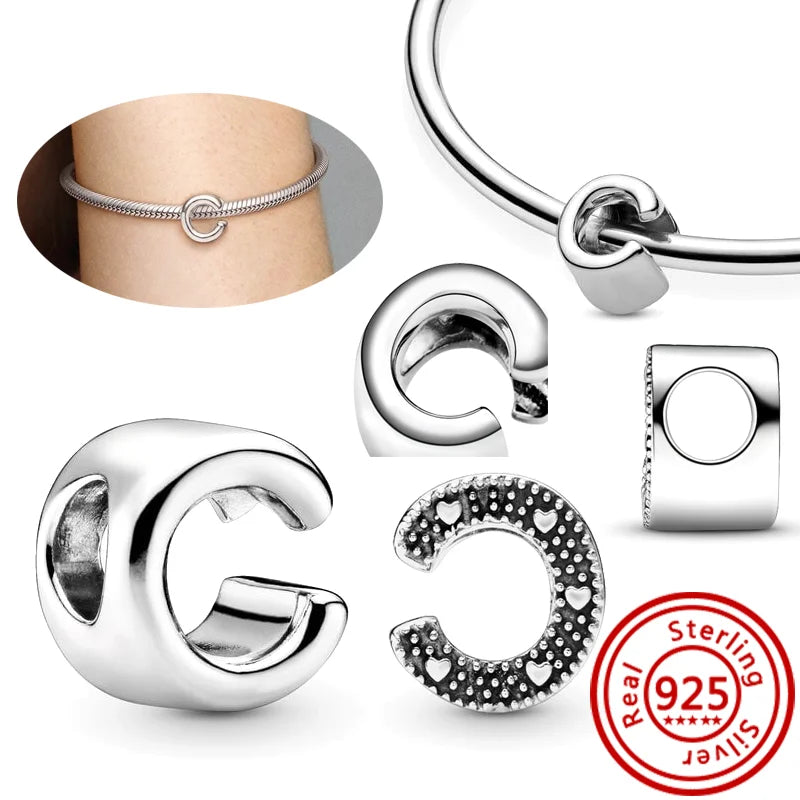 925 Sterling Silver A–Z Alphabet Letter Charms | Gold & Silver Beads for Women DIY Bracelet Jewelry