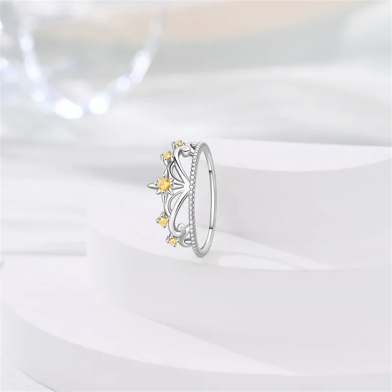 925 Sterling Silver Rings Collection | Bow, Heart, Sun, Moon & Star Zircon Rings for Women Jewelry Gift