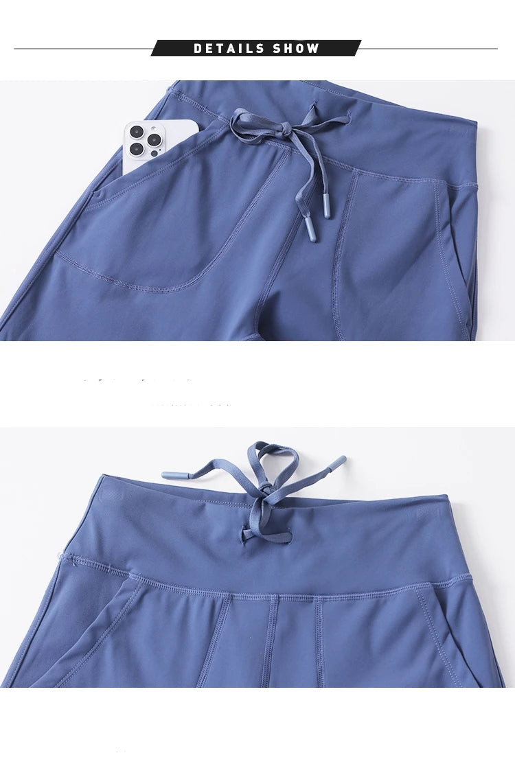 Women’s Loose Straight Sweatpants | Casual Wide Leg Running Pants | Drawstring Yoga Leggings with Side Pockets