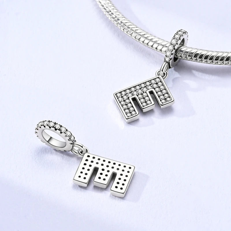 New 26 A–Z Letter Charms Beads 925 Sterling Silver | Alphabet Pendant Fit Original Bracelet Women Jewelry Gift
