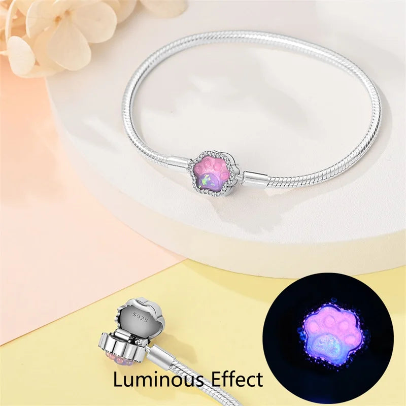 925 Sterling Silver Heart Moon Sun Clasp Charm Bracelet | 17–20CM Original Bracelet for Women | Fits Pandora DIY Beads Jewelry