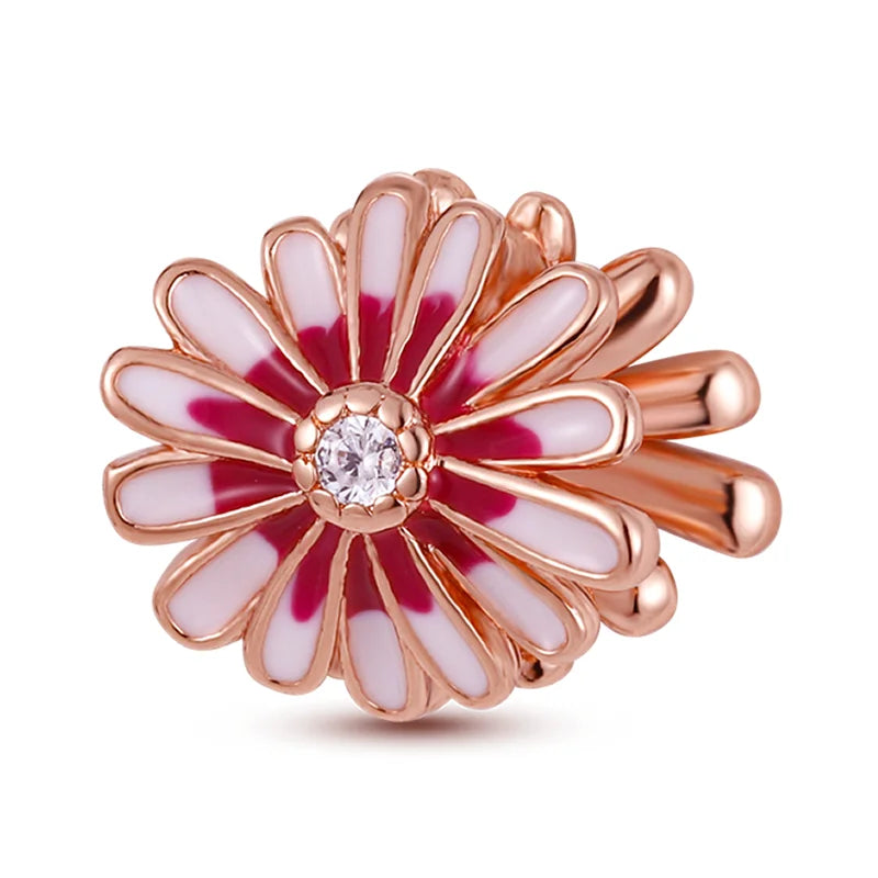 925 Sterling Silver Colorful Charms – Rose, Crown, Rainbow & Heart Dangle Beads Fit Pandora Bracelet & Necklace