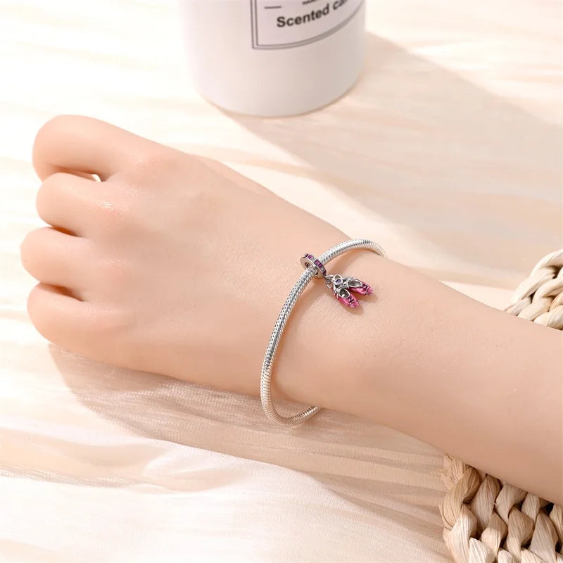 New 925 Sterling Silver Red Heart Charm Bead – Fits Original 3mm Bracelet Lucky DIY Jewelry Gift for Women