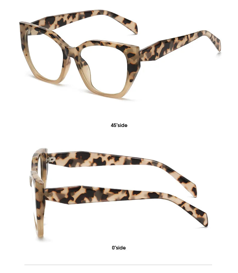 Luxury Cat Eye Myopia Glasses 👓 Tortoiseshell Oversize Anti-Blue Light