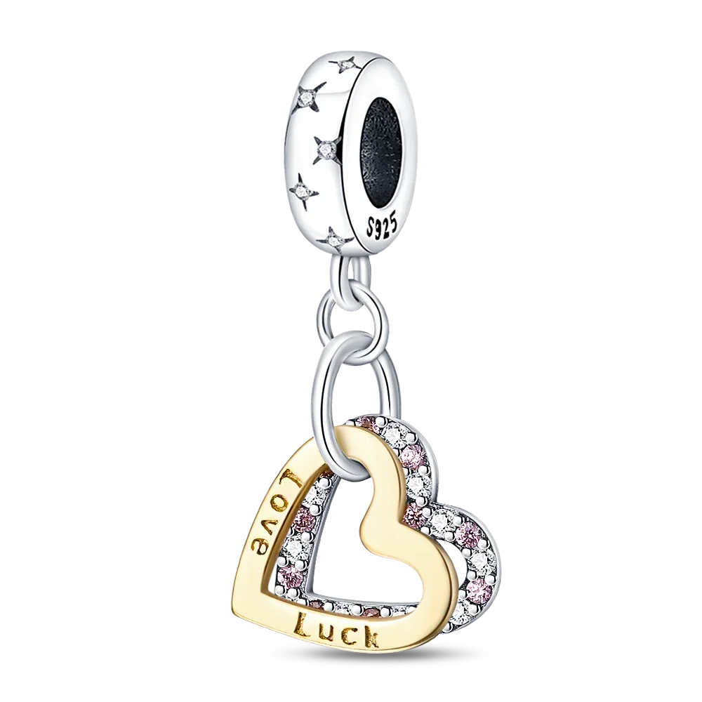 925 Sterling Silver Blue Moon Plane Space Series Glass Beads Clip Charm for Bracelet