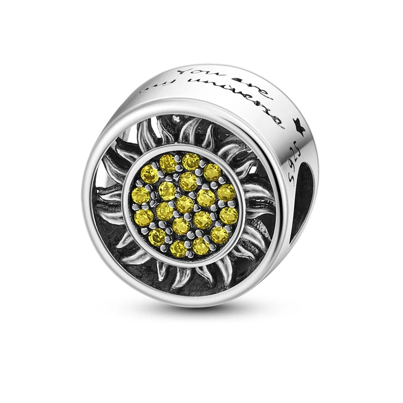 925 Sterling Silver Safety Chain & Clip Charms – CZ Pave Round Beads Fit Pandora Bracelet DIY Jewelry Making