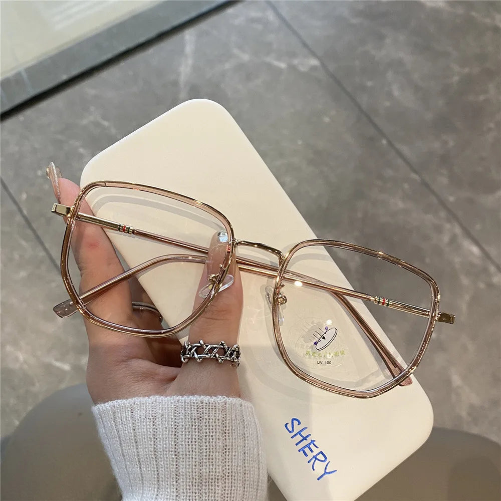 Transparent Computer Glasses – Unisex Polygon Frame Anti Blue Light Eyewear | Optical Spectacle Eyeglass