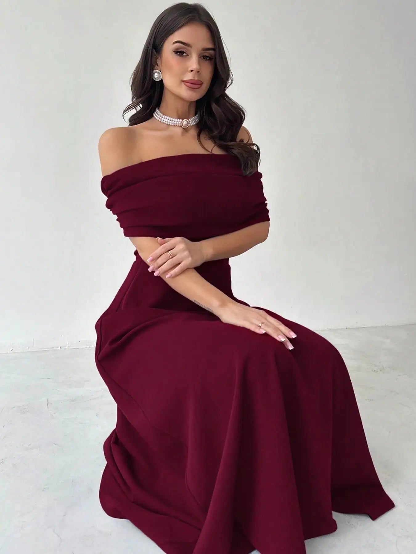 Women's Black Tie Dress 👗 Elegant Long Evening Gown 🌙 Semi-Formal Fitted Dress 🖤 Plain Pattern All Seasons Fashion Mode