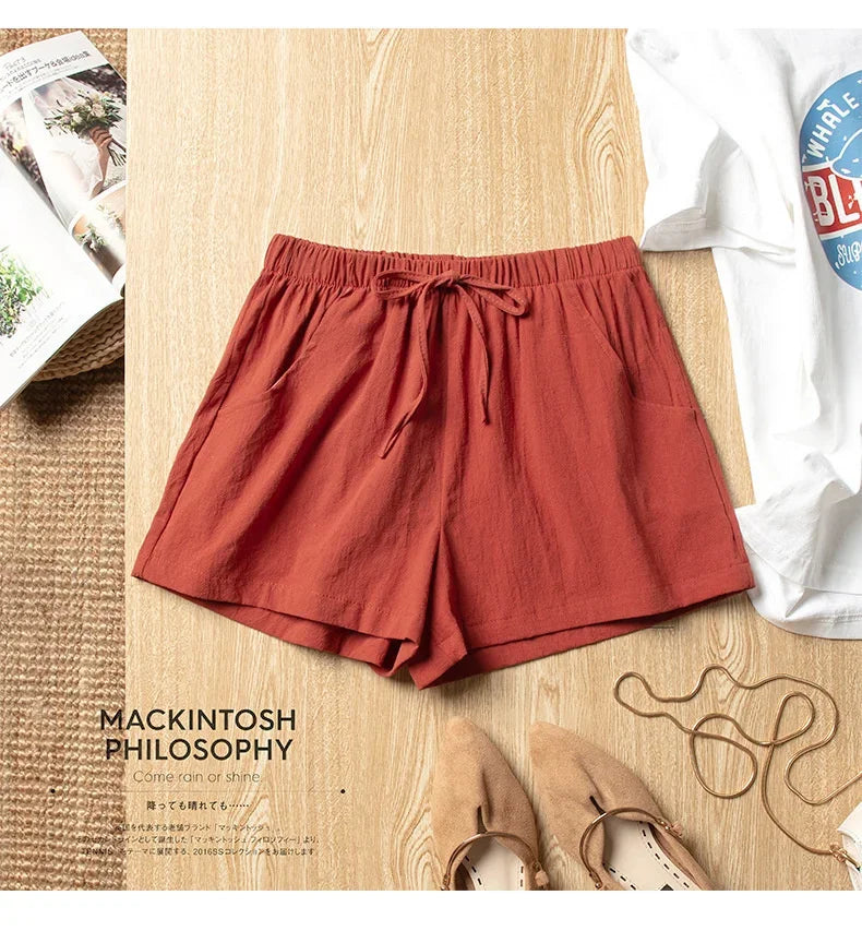 ✨ HELIAR Casual Linen Shorts for Women 🩳 High-Waist Gym & Workout Shorts 👟 Ladies Sport Femme Summer Shorts