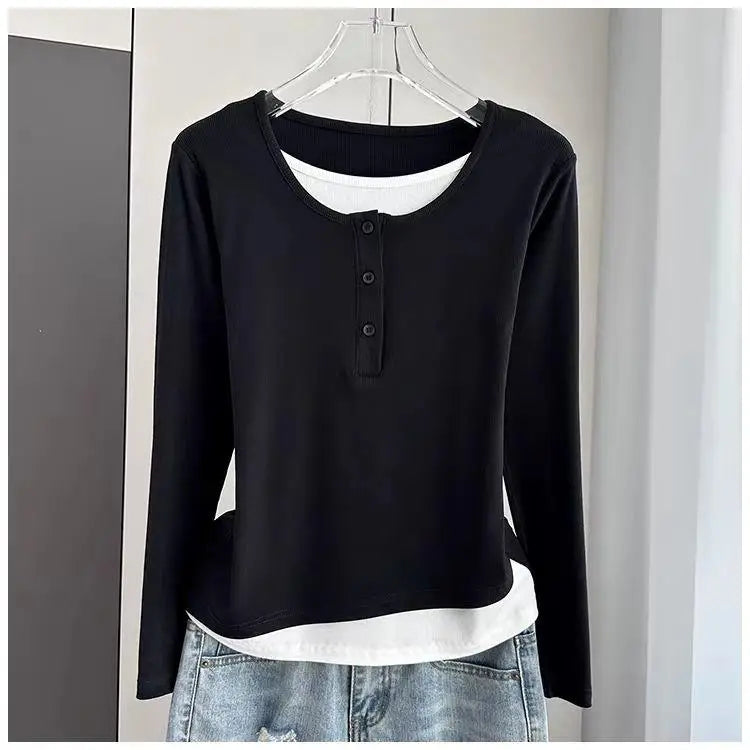 Women’s Loose Long Sleeve T-Shirt – Thin Base Layer Inner Wear | Casual Basic Top for Spring, Summer & Autumn