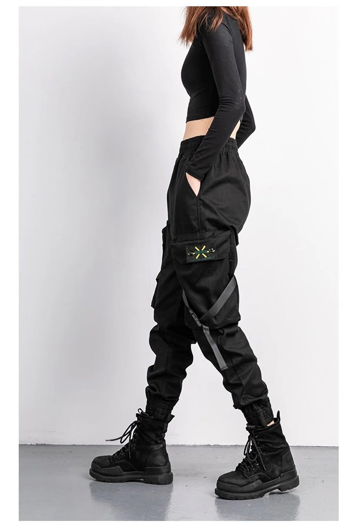 Fashion Korea Cargo Pants | Women’s High Waist Loose Baggy Tactical Sweatpants | Hip Hop Harajuku Joggers