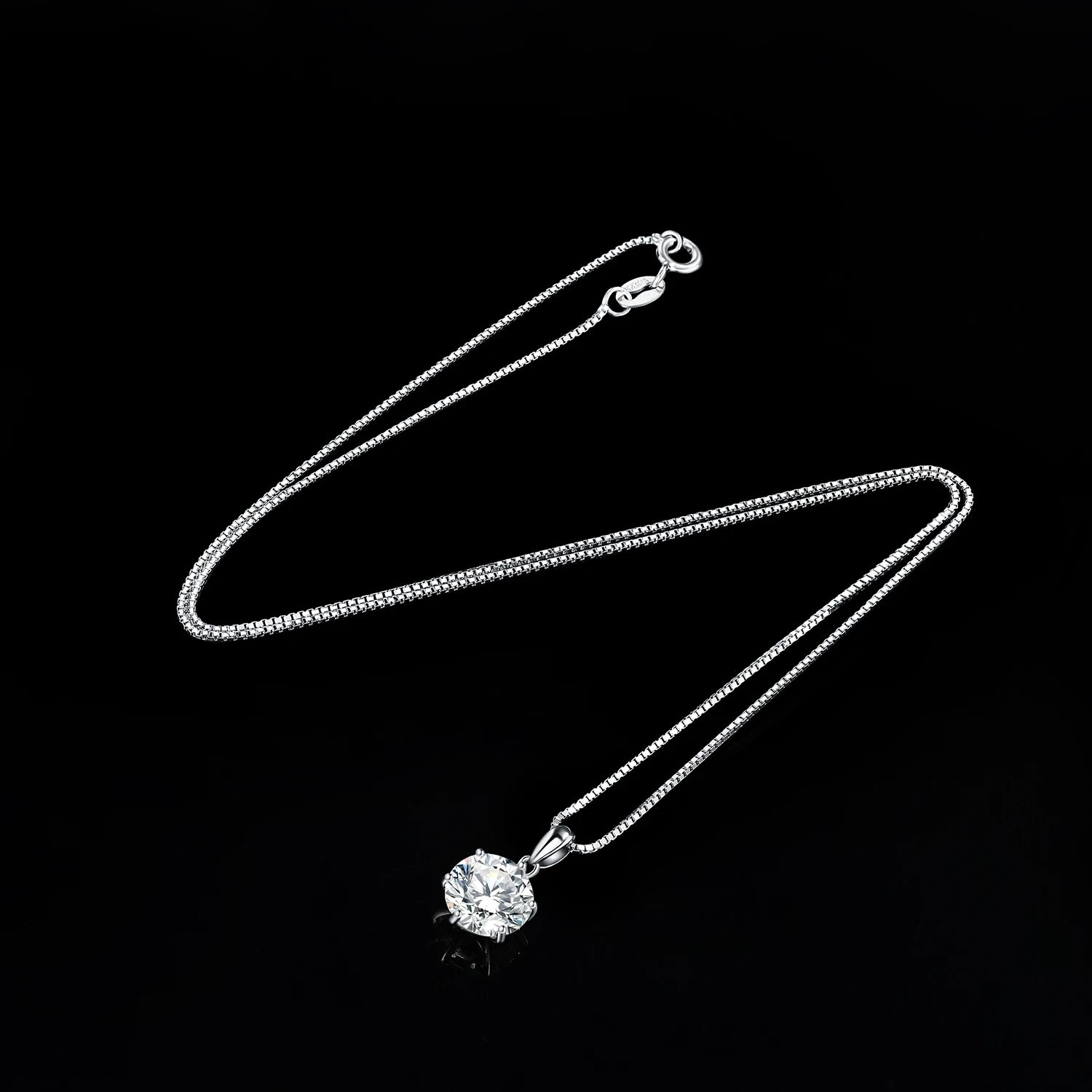 JewelryPalace Moissanite 1-3CT Round Pendant – 925 Sterling Silver Necklace for Women