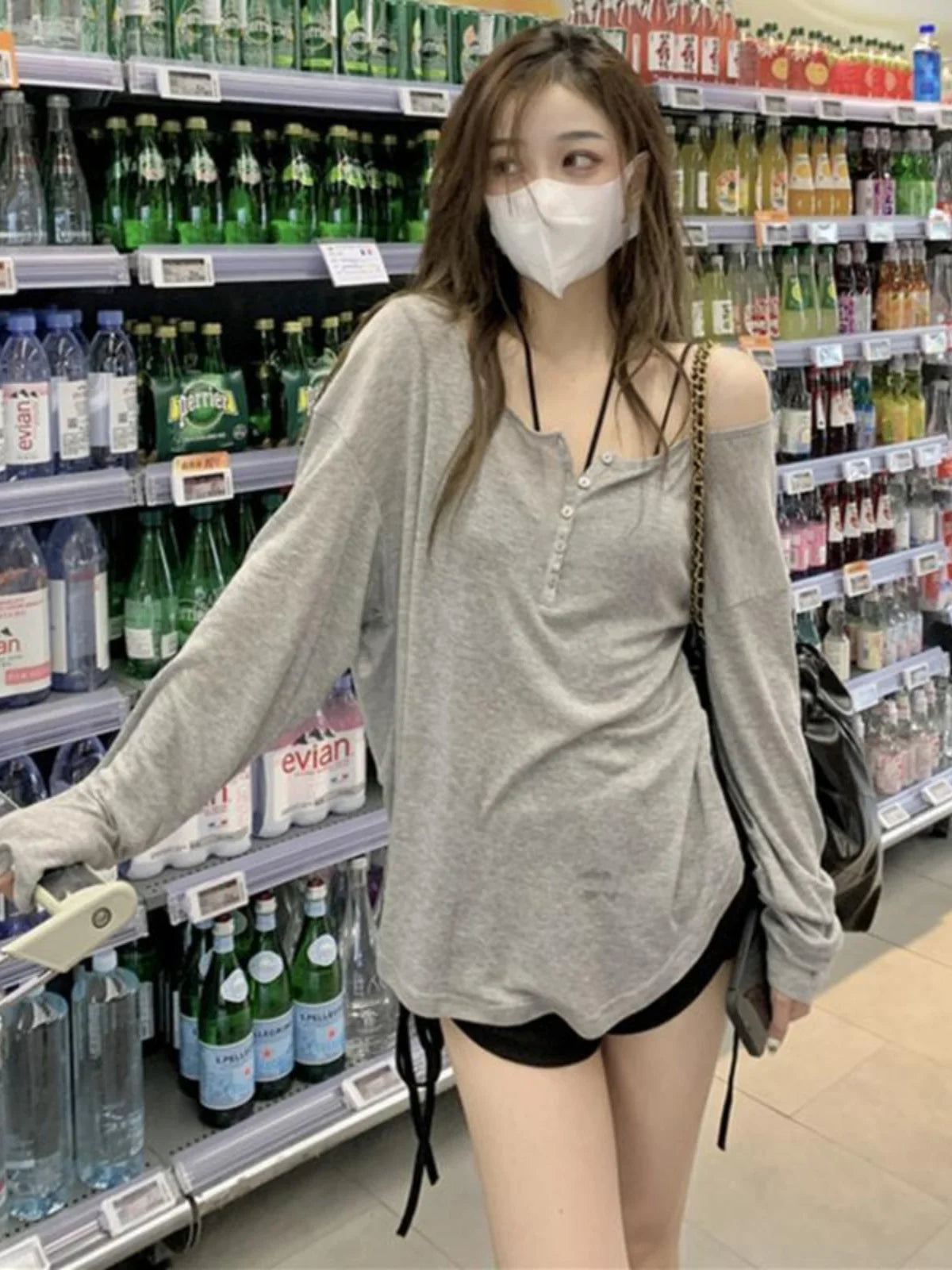 Loose Long Sve Women's T-irt Sun Protection Cover up Spring Autumn ey Thin Ins Sle Casual Comfortable Top