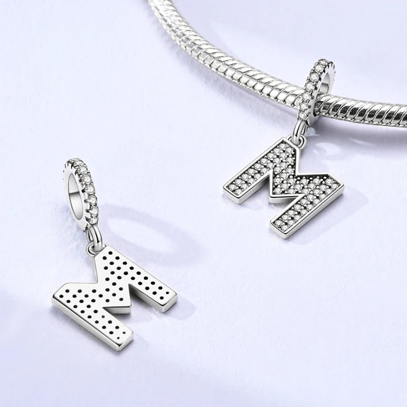 New 26 A–Z Letter Charms Beads 925 Sterling Silver | Alphabet Pendant Fit Original Bracelet Women Jewelry Gift
