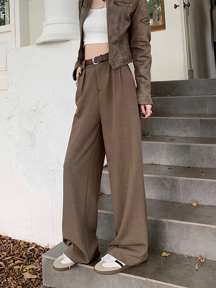 High Waist Loose Pants Women – Summer 2025 Retro Casual Drapey Versatile Trousers