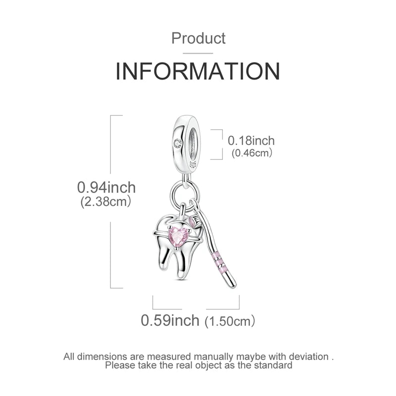 Doctor Nurse 925 Sterling Silver Charms Beads | Original Trendy Medical Pendant for DIY Bracelet Jewelry