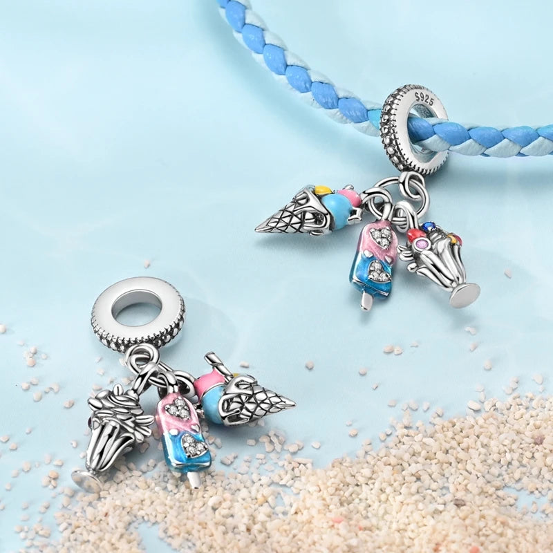 New Summer Ocean Silver Plated Sea Turtle & Starfish Shell Charm | DIY Bracelet Jewelry for Women