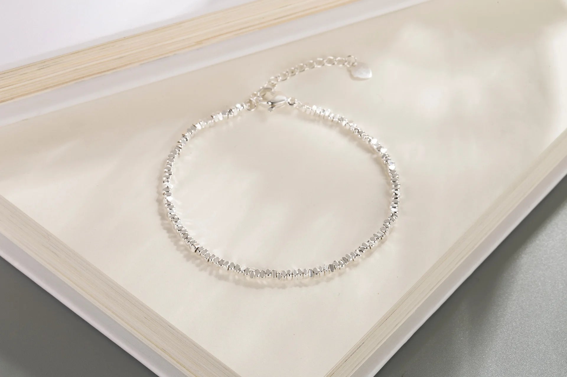925 Sterling Silver Crushed Silver Bracelet – Irregular Jewelry for Women & Girls