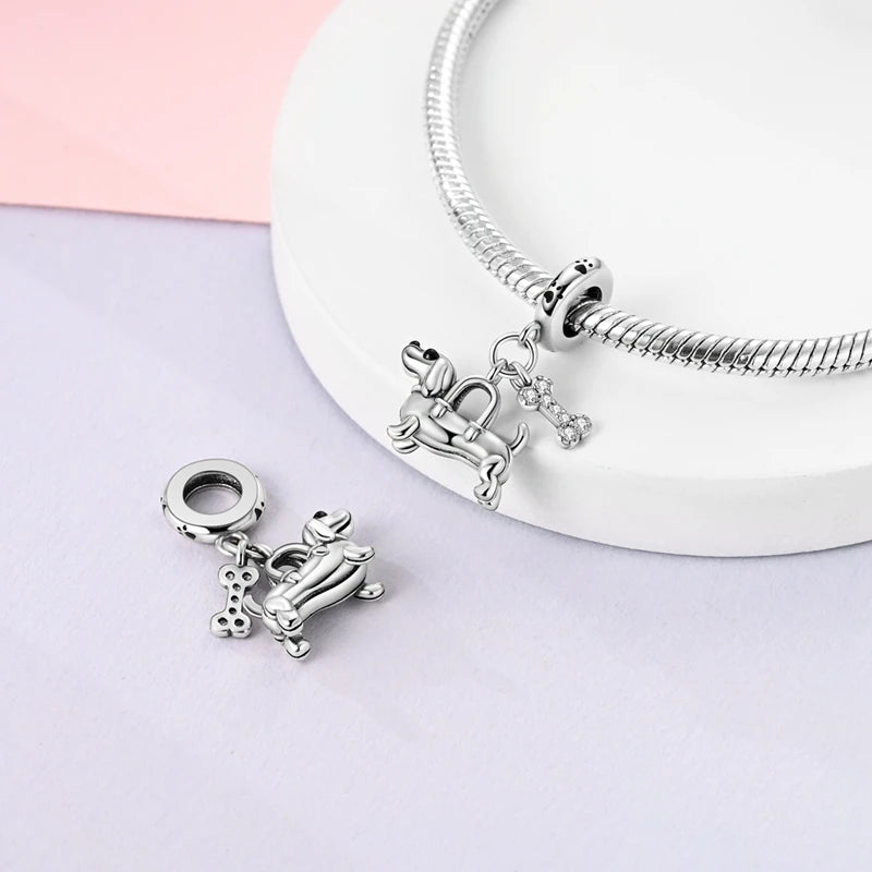 925 Sterling Silver Animal Series Charms | Horse, Squirrel, Elephant, Llama, Snake & Fox Fit Pandora Bracelet Original Jewelry