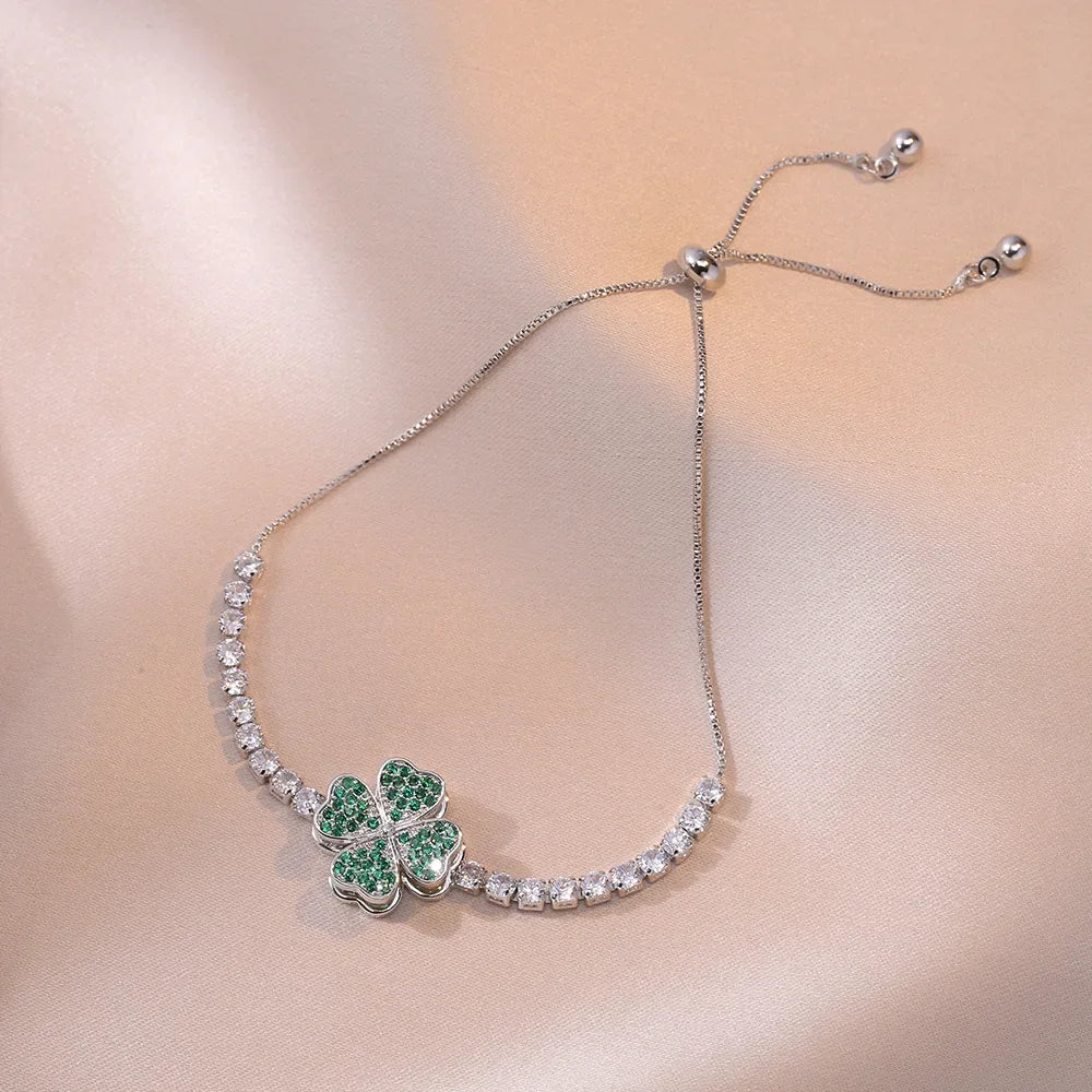 Multicolor Heart Charm Bracelet 💖 Titanium Steel Rhinestone Jewelry