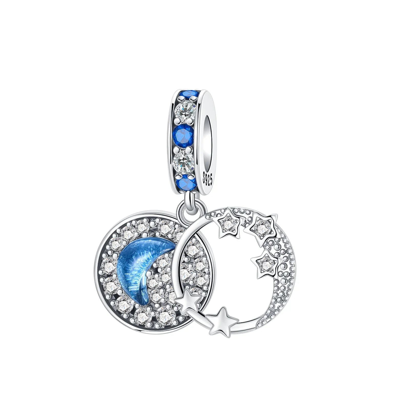 925 Sterling Silver Stars, Moon, Sun & Flower Dangle Earrings – DIY Bracelet Charms