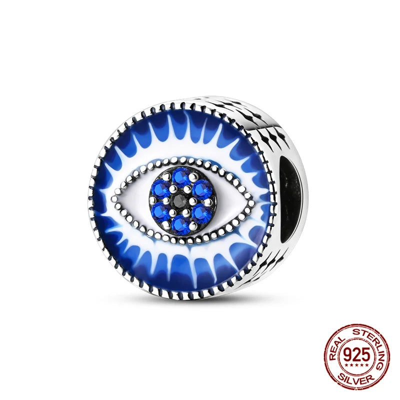 925 Sterling Silver Blue Zircon Evil Eye Charm | Original Devil Eye Series Bead Fits Pandora Bracelet – Women’s DIY Jewelry Gift