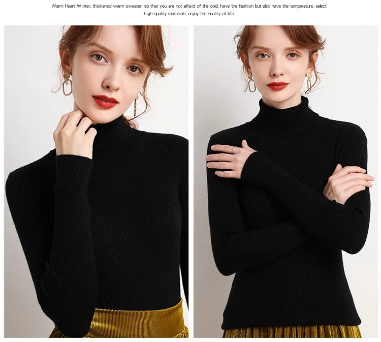 Heliar Women’s Fall Turtleneck Sweater – Soft Knitted Cashmere Pullover, Basic Warm Jumper for Autumn Winter 2024
