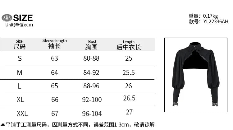 Dark Black Goth Top | Women’s Vintage Flared Sleeve Gothic T-Shirt Y2K Party Wear