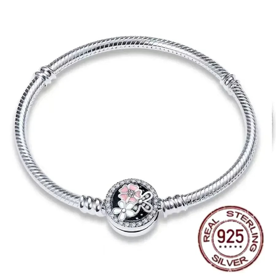 Miniso Disney 925 Sterling Silver Bracelet | Pandora Style Jewelry Gift